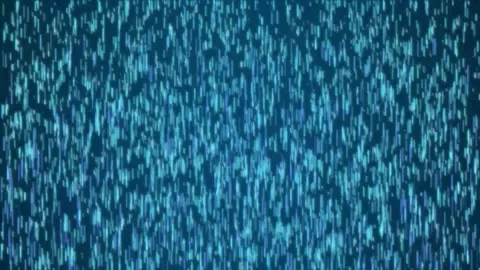 Abstract blue data rain cascades vertically down a dark digital screen. Thi.. Stock Footage 341128637