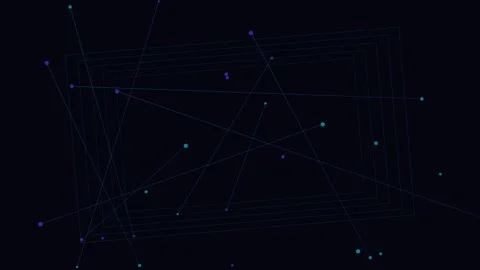 Abstract Blue Data Visualization Network Connection Technology Background Stock Footage 336805011