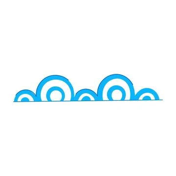 Abstract blue decorative border line element with circles Stock Illustration