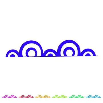 Abstract blue decorative border line element with circles graphic 库存插图