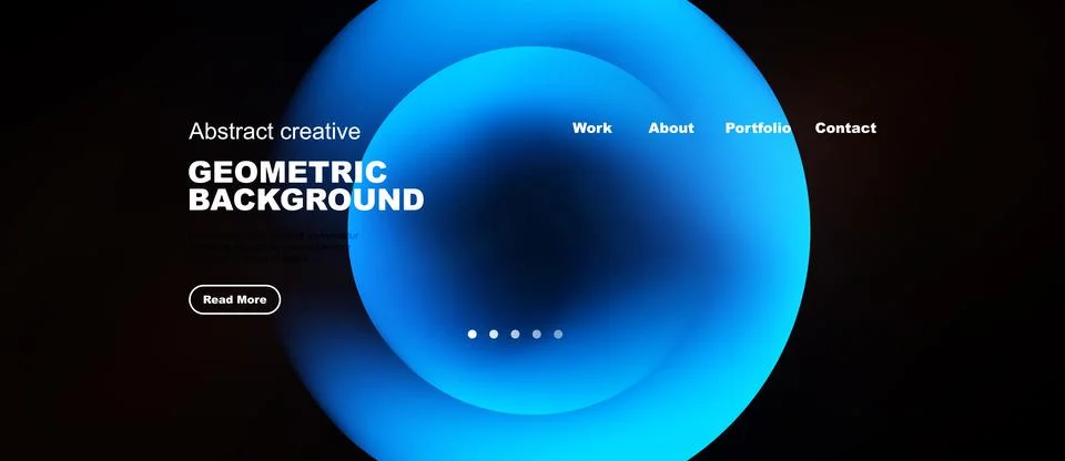 Abstract blue design. Circles overlap creating gradient effect. Text includes Stock Illustration