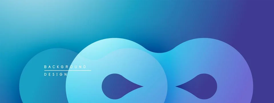Abstract blue design features flowing shapes resembling infinity symbol. Stock Illustration