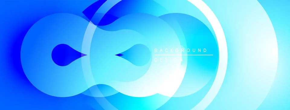 Abstract blue design features flowing shapes, gradients. Modern background with Stock Illustration