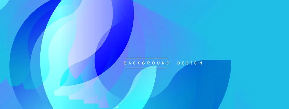 Abstract blue design features flowing shapes, gradients. Modern background 스톡 일러스트