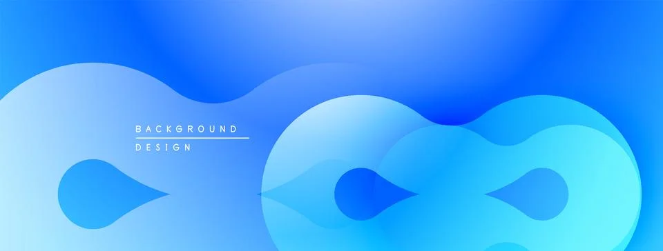 Abstract blue design features flowing shapes, gradient effect. Minimalist Stock Illustration