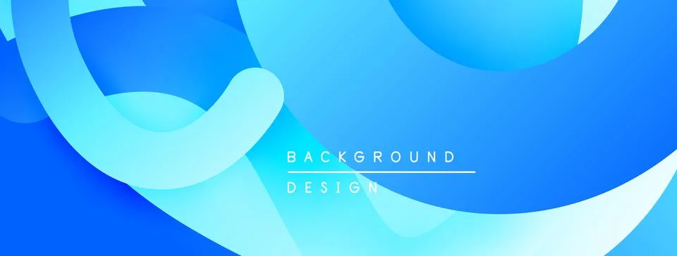 Abstract blue design features flowing shapes, gradients. Modern aesthetic Stock Illustration
