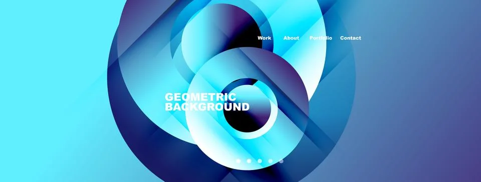 Abstract blue design features flowing shapes, text elements. Modern aesthetic Stock Illustration