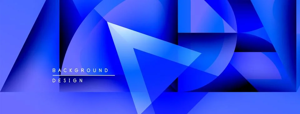 Abstract blue design features geometric shapes, gradients, overlapping layers. イラスト素材