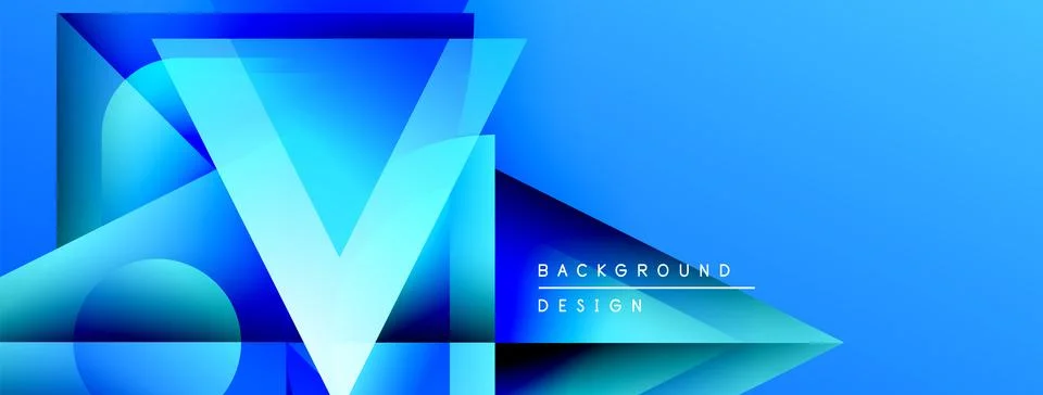 Abstract blue design features layered geometric shapes. Gradient colors create イラスト素材