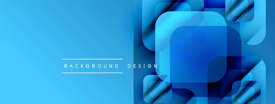 Abstract blue design features layered squares, rectangles. Modern aesthetic, イラスト素材