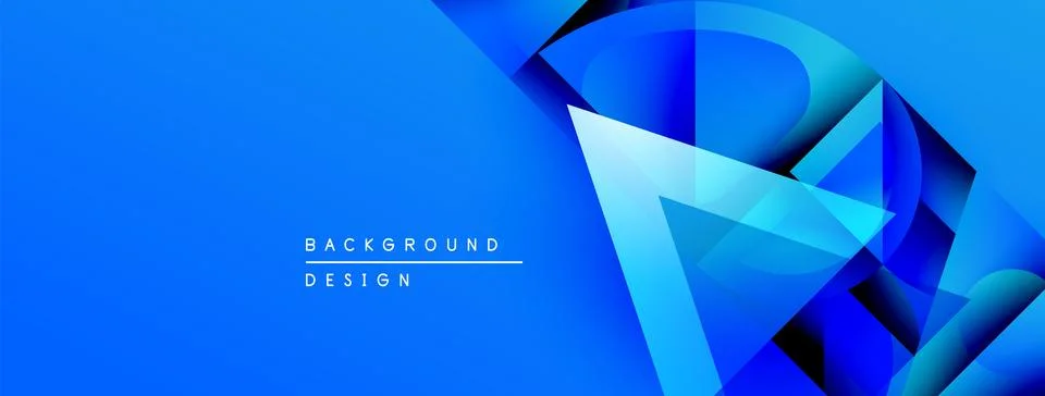 Abstract blue design features layered geometric shapes. Modern style, vibrant イラスト素材