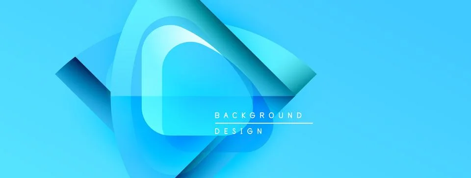 Abstract blue design features layered shapes, gradients, text elements. Modern 스톡 일러스트