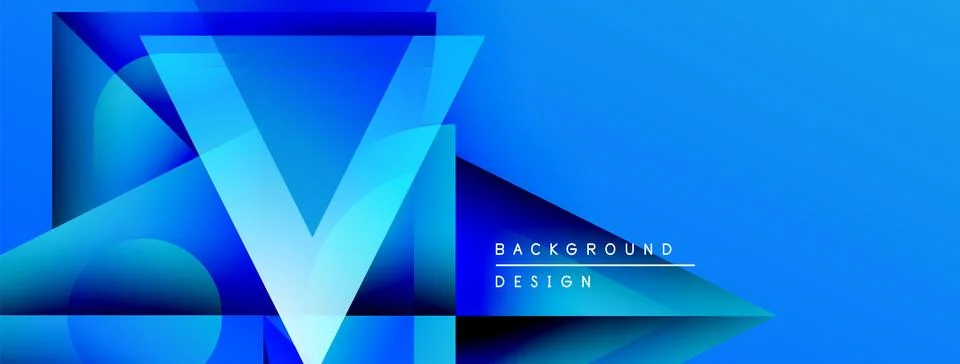 Abstract blue design features layered geometric shapes. Gradient colors create イラスト素材
