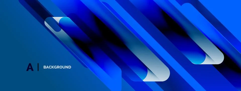 Abstract blue design features layered shapes, gradients, dynamic lines. Moder 스톡 일러스트