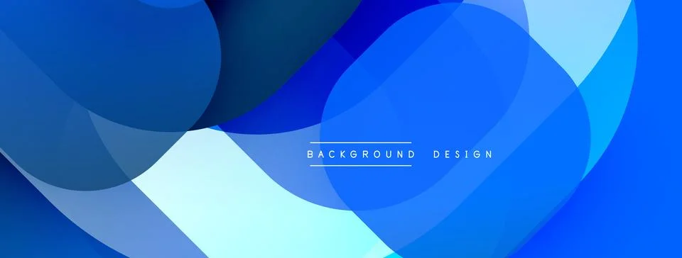 Abstract blue design features overlapping circles, creating dynamic layers. Ilustración de archivo