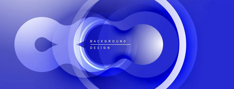 Abstract blue design features overlapping circles, creating infinity symbol Stock Illustration