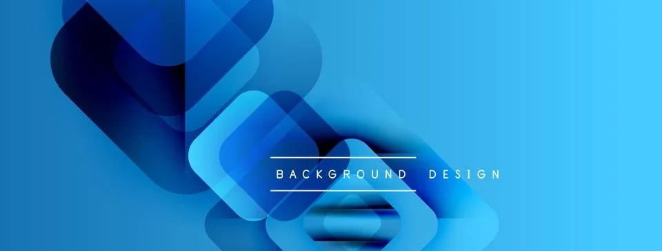 Abstract blue design features overlapping rectangles, gradients. Modern イラスト素材