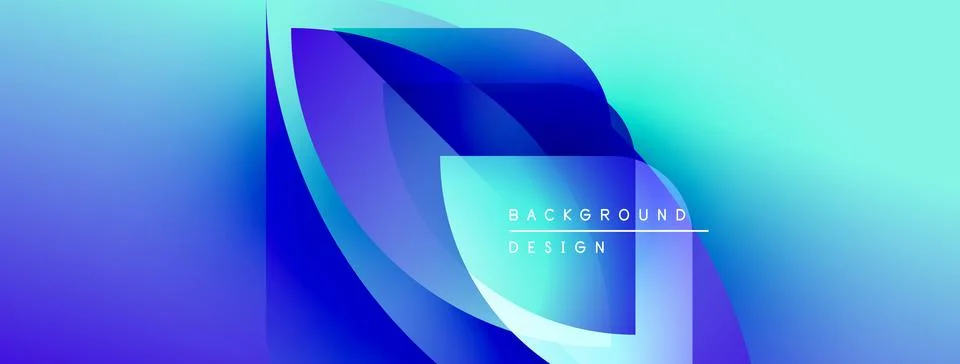 Abstract blue design. Gradient shapes overlap creating modern visual effect. 스톡 일러스트