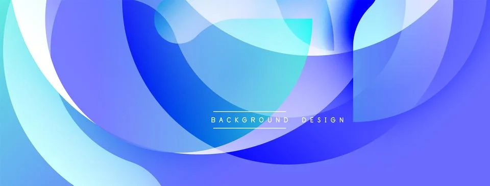 Abstract blue design. Overlapping layers create dynamic flow. Smooth gradients, Stock Illustration