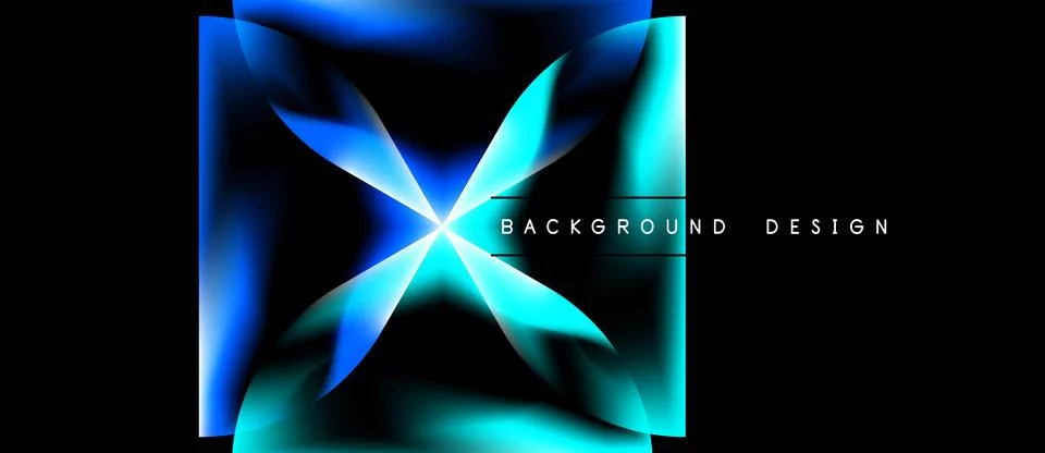 Abstract blue design. Square shape with glowing layers. Modern, vibrant, dy.. Stock Illustration