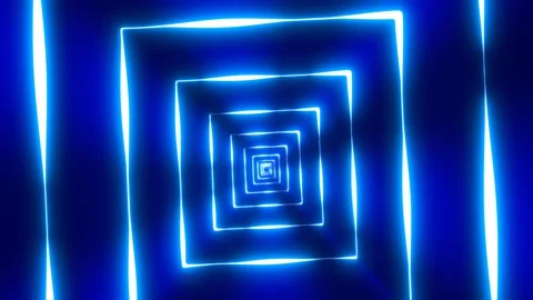 Abstract blue diamond-shaped neon tunnel with glowing edges and deep perspe.. Vídeos de archivo 333310186