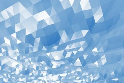 Abstract blue digital 3d low poly surface background Stock Illustration