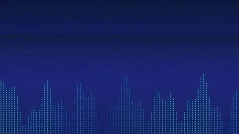 Abstract Blue Digital Audio Waveform with Glowing Dots on Dark Background for Stock Footage 339322795