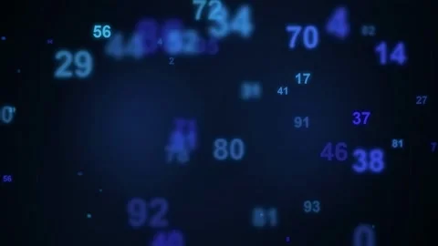 Abstract blue digital background with floating numbers and data particles for Stock Footage 345766015