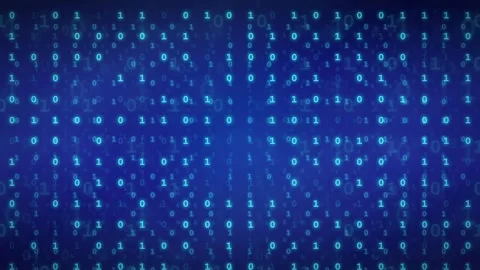 Abstract blue digital background with flowing binary code numbers for Stock Footage 339325885