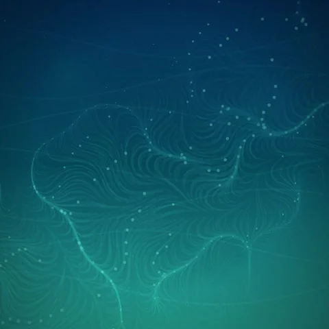 Abstract blue digital background with glowing geometric particles and wave .. Stock Footage 345688820