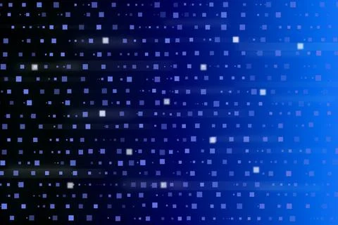 Abstract blue digital background with glowing squares and motion effect Stock Illustration