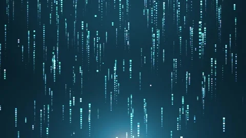 Abstract blue digital background. A stream of data points and lines or streak Stock Footage 297404463