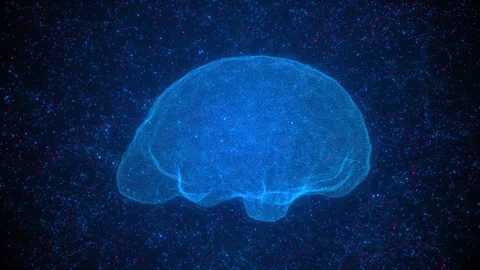 Abstract Blue Digital Brain Hologram Glowing Neural Network Background Vidéo 344245190