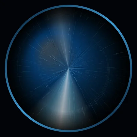 Abstract blue digital circle background with radiating energy lines and fut.. Video stock 345691070