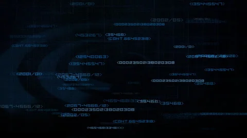 Abstract Blue Digital Code with Futuristic Numeric Technology Aesthetics Stock Footage 310565785