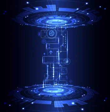 Abstract blue digital communication technology background. Stock Illustration