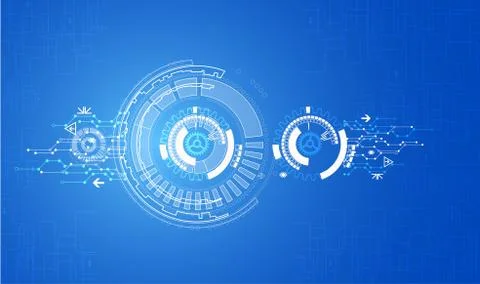 Abstract blue digital communication technology background. Stock Illustration