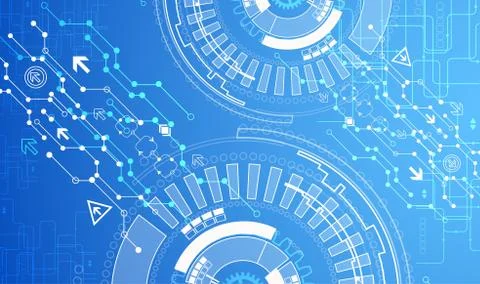 Abstract blue digital communication technology background. Stock Illustration