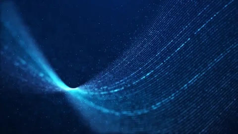 Abstract Blue Digital Data Flow and Connectivity Loop Stock Footage 329657032