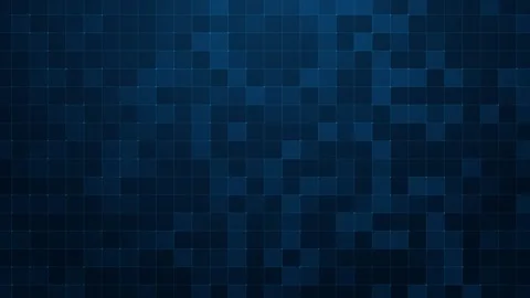 Abstract Blue Digital Data Grid with Animated Square Pixel Tile Pattern Stock Footage 329673639