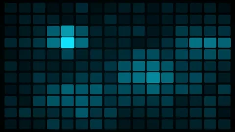 Abstract Blue Digital Data Grid with Pulsating Glowing Squares Video stock 333185933