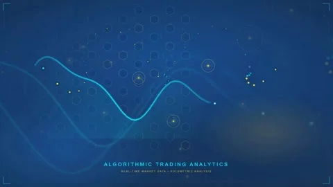Abstract Blue Digital Data Visualization with Glowing Waveforms and Algorithmic Vídeos de archivo 340403324