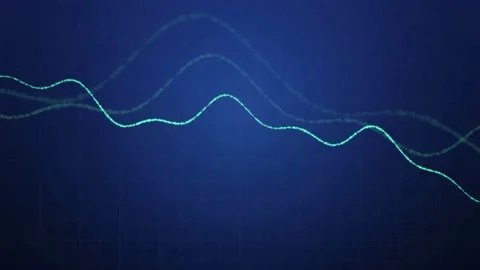 Abstract Blue Digital Data Visualization with Glowing Fluctuating Waveform 스톡 동영상 343445252