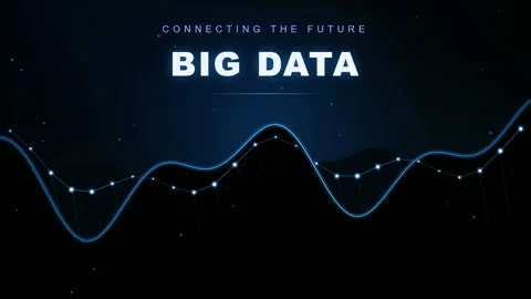 Abstract blue digital data wave with glowing particles and connecting lines on Stock Footage 346216833