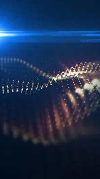 Abstract blue digital data wave with glowing particles, motion blur, and fu.. イラスト素材