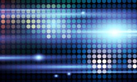 Abstract blue digital dot grid background with light flares. shiny light. Иллюстрация
