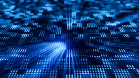 Abstract blue digital dot grid with futuristic technology background. Stock Illustration