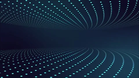 Abstract Blue Digital Dots Tunnel Background, Futuristic Technology Network Видео 332850027