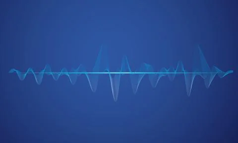 Abstract blue digital equalizer, vector of sound wave pattern element Stock Illustration