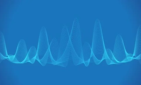 Abstract blue digital equalizer, vector of sound wave pattern element Stock Illustration